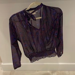Michael Kors Sheer peacock blouse